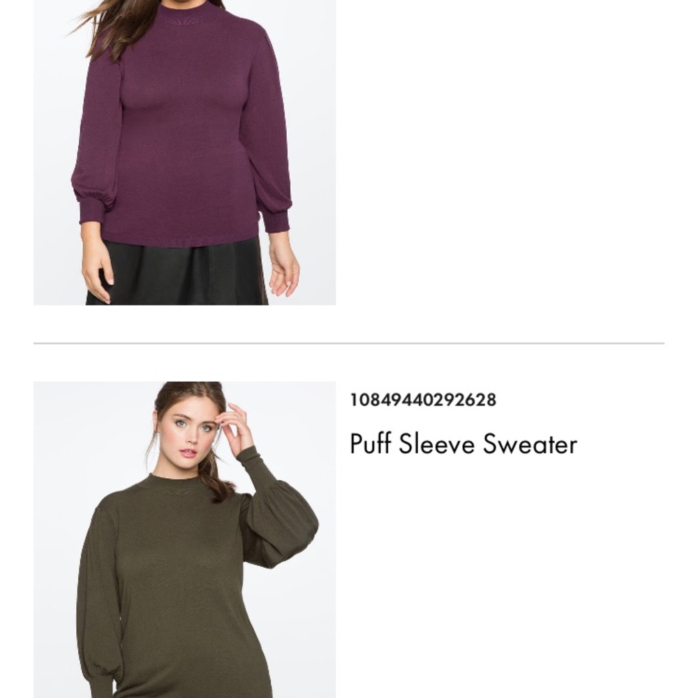 Eloquii Puff Sleeve Sweater Size 28 - GREY